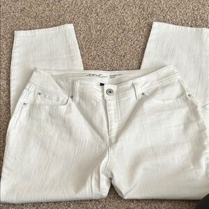INC International Concepts Curvy Fit Stretch White Denim Skinny Leg Jeans Sz: 8